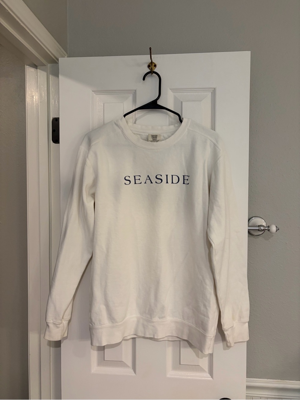 Seaside Florida Crewneck Sweatshirt Comfort Colors White Small Beach Preppy